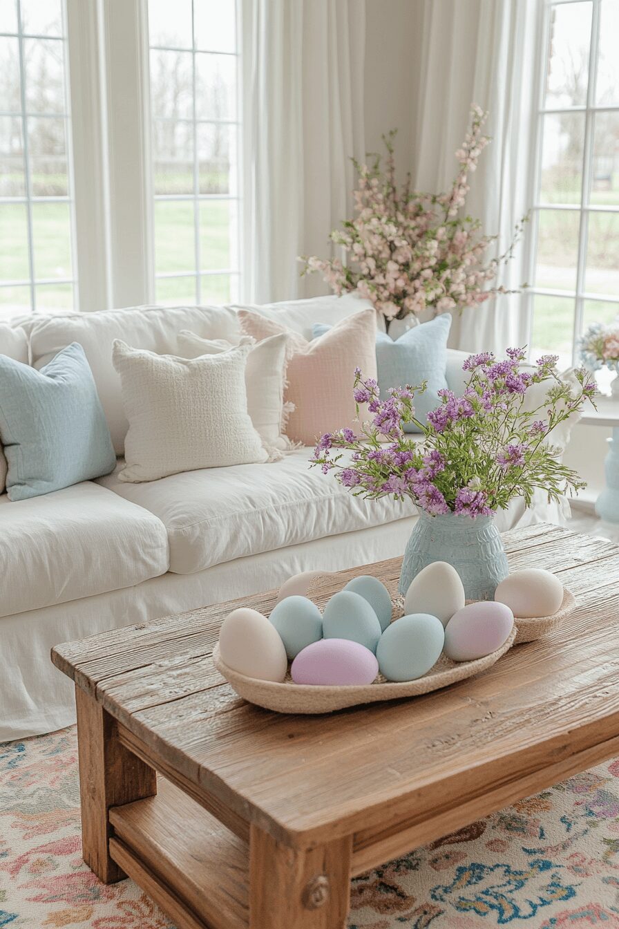 29 Easter Living Room Decor Ideas for a Colorful and Creative Vibe 1 easter living room decor