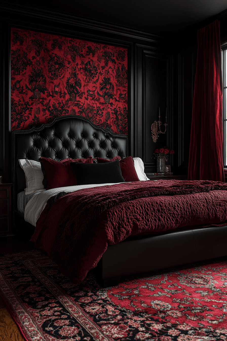 29 Red and Black Bedroom Ideas for a Perfect Blend of Sophistication and Comfort 10 Red and black bedroom ideas