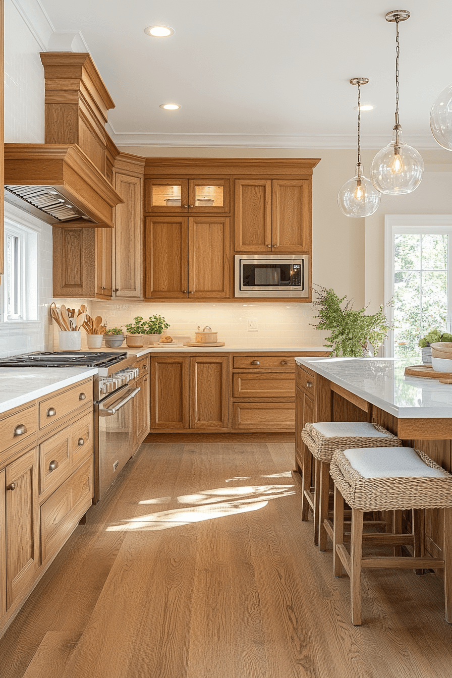 29 Honey Oak Kitchen Cabinets Designs to Make Your Kitchen Feel Cozy and Timeless 11 honey oak kitchen cabinets
