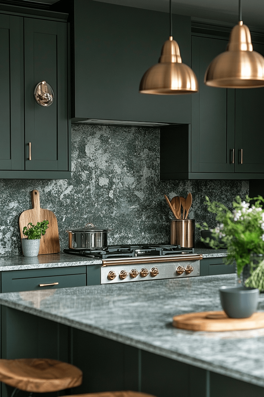 29 Dark Green Kitchen Cabinets Designs to Infuse Rich Color and Comfort 11 dark green kitchen cabinets
