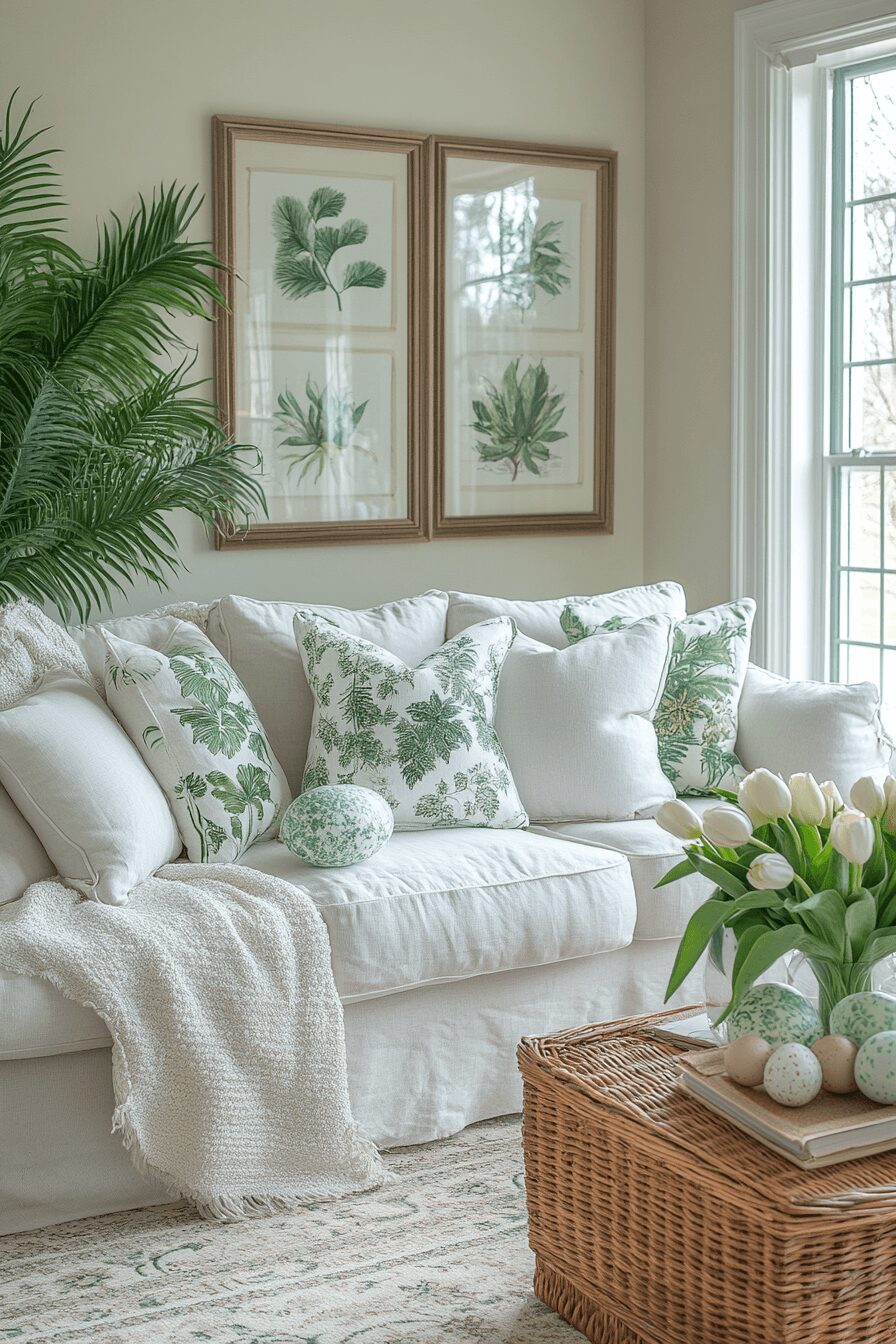 29 Easter Living Room Decor Ideas for a Colorful and Creative Vibe 12 easter living room decor