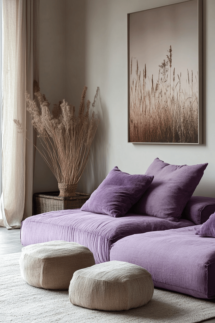 29 Purple Earthy Bedroom Ideas to Blend Rich Tones with Natural Comfort 12 Purple Earthy Bedroom