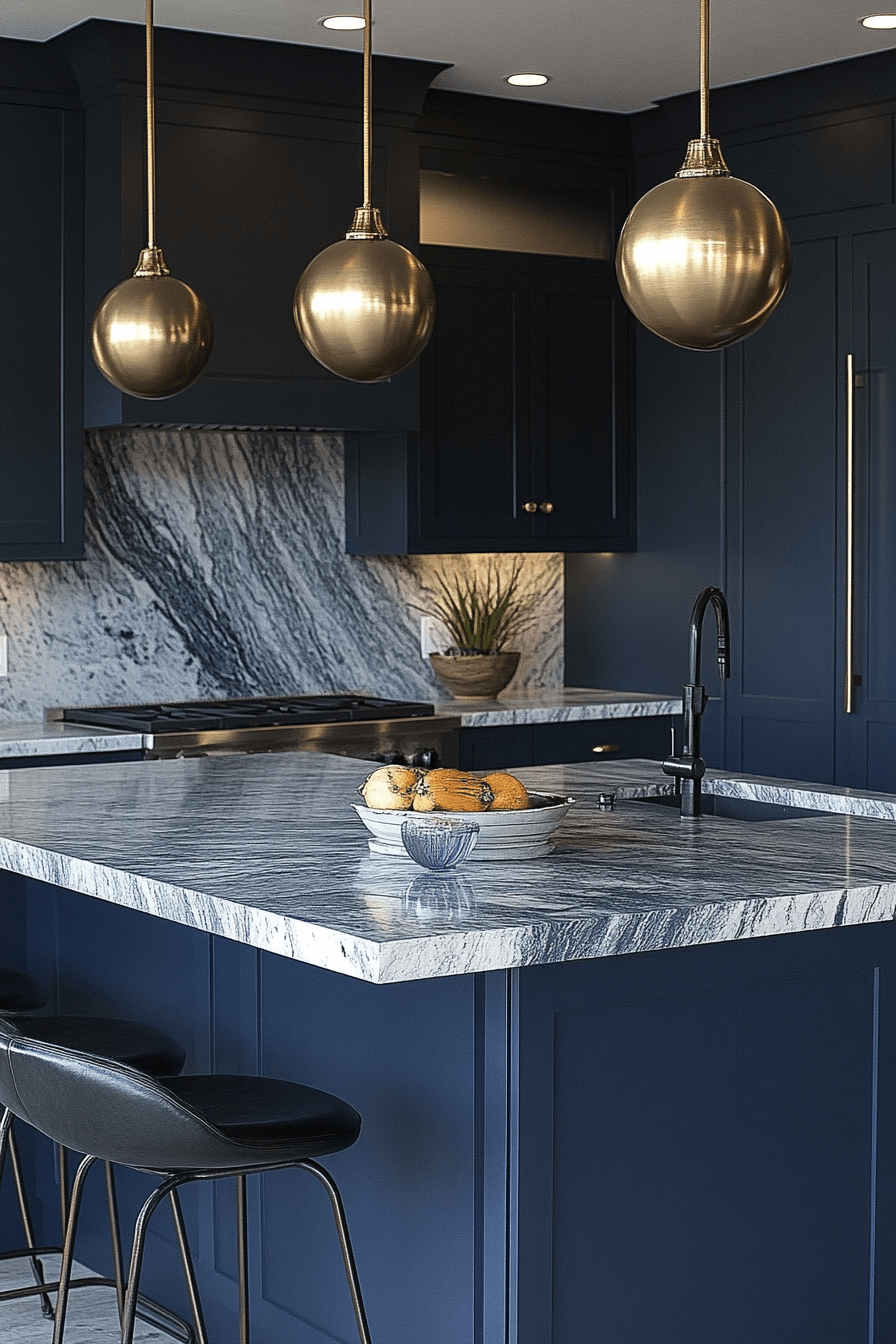 29 Navy Blue Kitchen Cabinets Ideas to Achieve a Sleek and Stylish Kitchen 12 navy blue kitchen cabinets