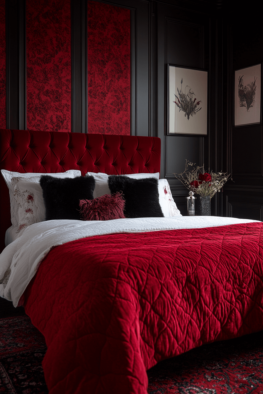 29 Red and Black Bedroom Ideas for a Perfect Blend of Sophistication and Comfort 13 Red and black bedroom ideas