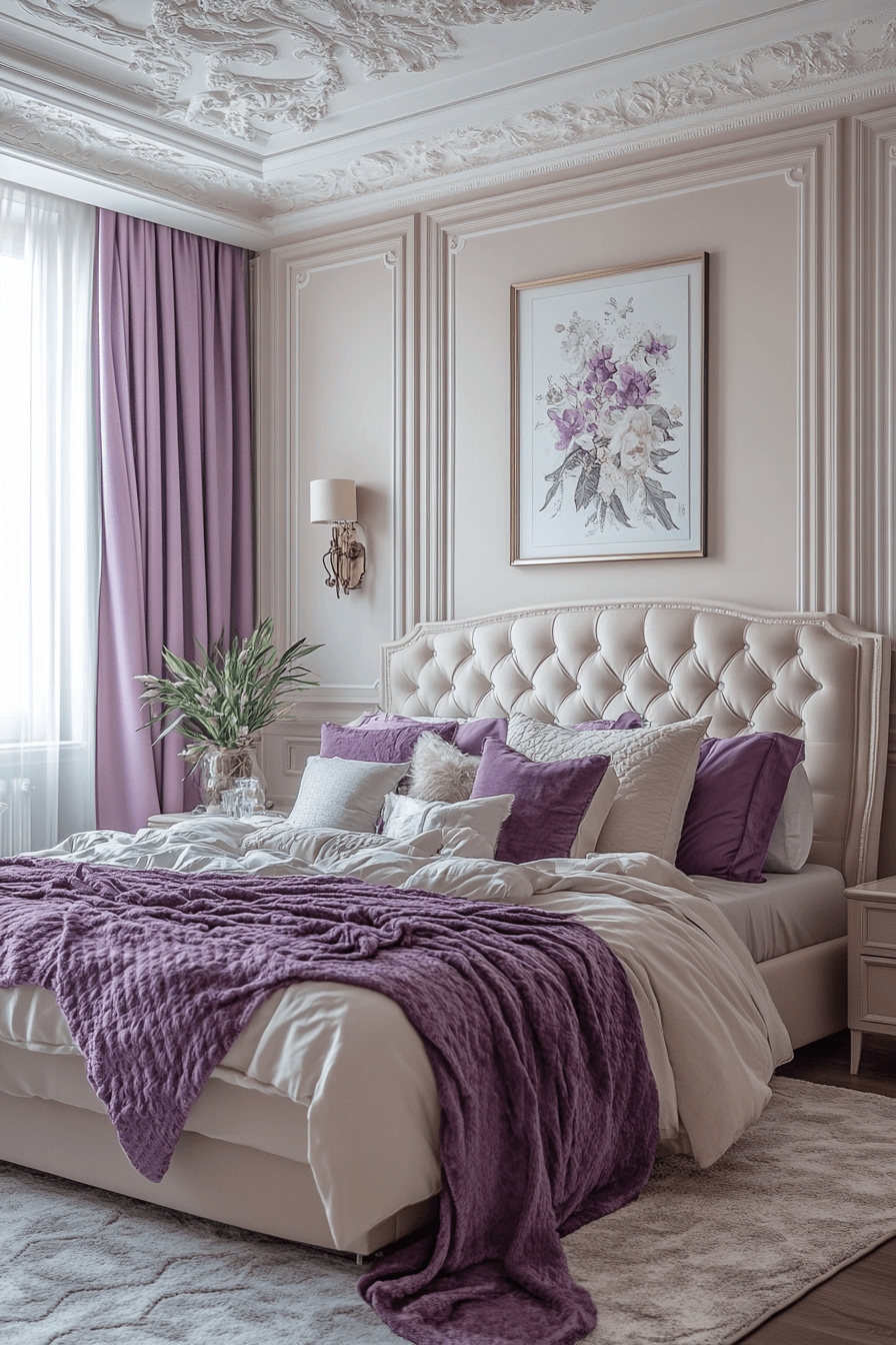 29 Purple Earthy Bedroom Ideas to Blend Rich Tones with Natural Comfort 13 Purple Earthy Bedroom