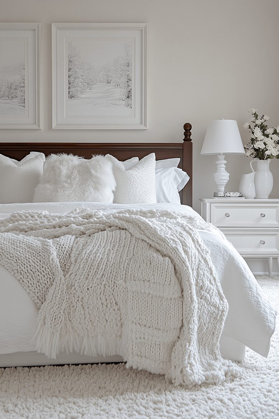 29 White Aesthetic Bedroom Ideas That Embrace Minimalist Beauty 13 white aesthetic bedroom