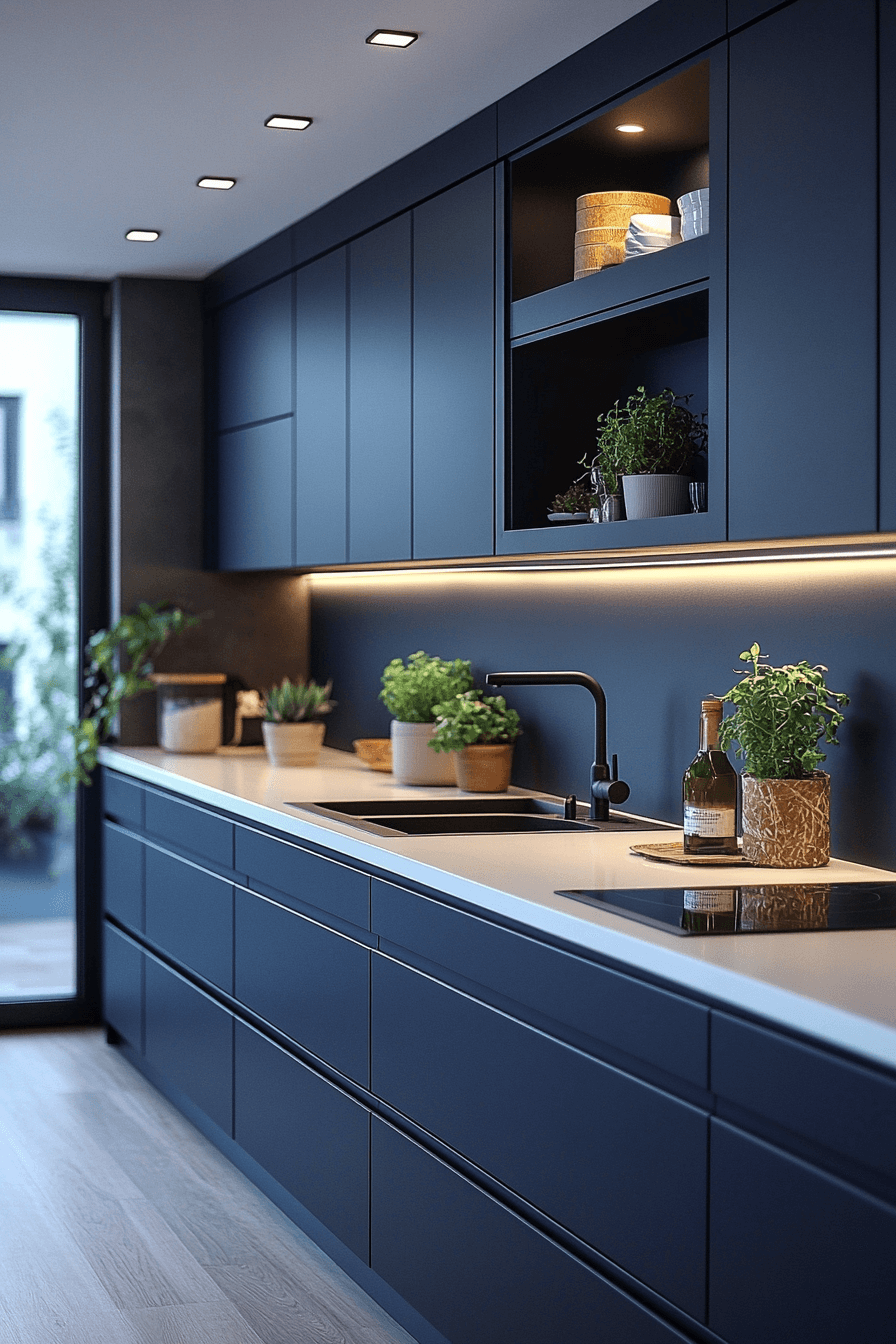 29 Navy Blue Kitchen Cabinets Ideas to Achieve a Sleek and Stylish Kitchen 14 navy blue kitchen cabinets