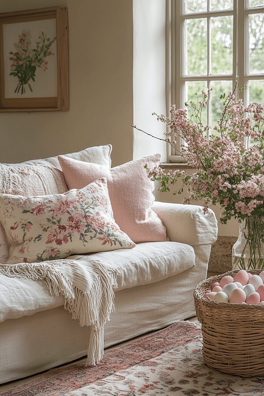 29 Easter Living Room Decor Ideas for a Colorful and Creative Vibe 15 easter living room decor