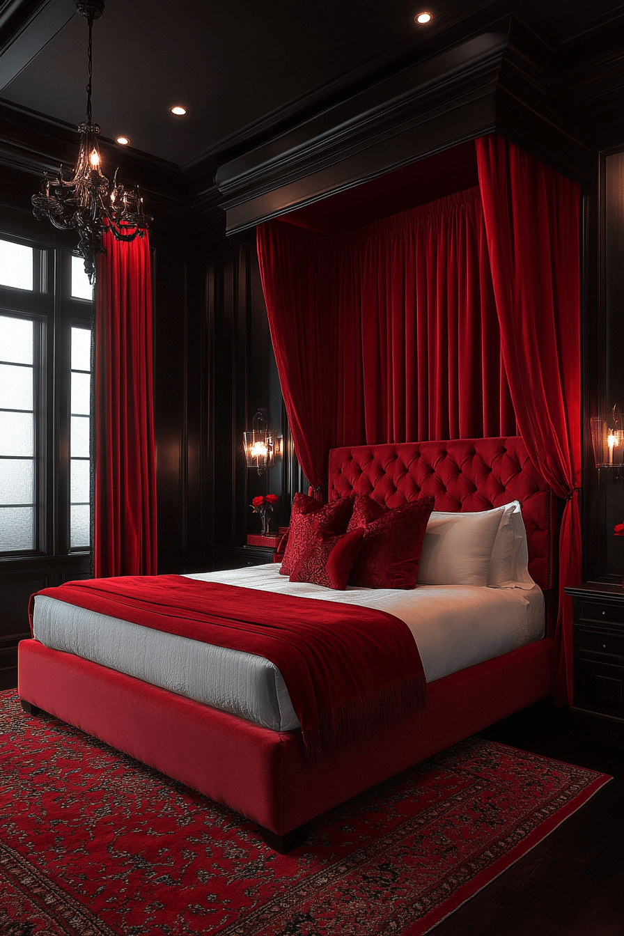 29 Red and Black Bedroom Ideas for a Perfect Blend of Sophistication and Comfort 15 Red and black bedroom ideas