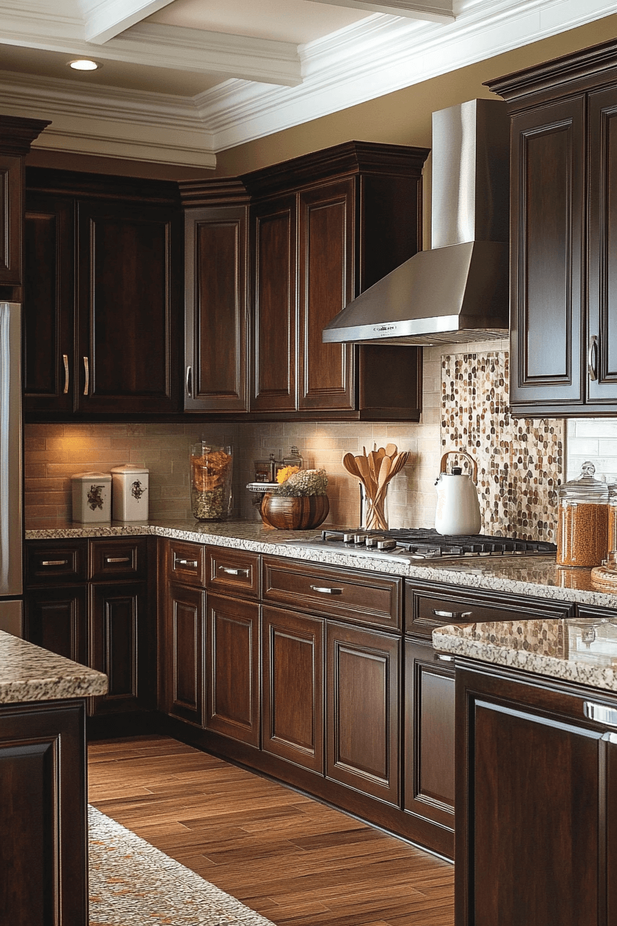 29 Dark Wood Kitchen Cabinets Designs to Make Your Kitchen Stand Out 16 dark wood kitchen cabinets