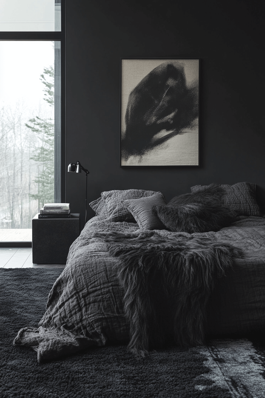 29 Minimalistic Dark Bedroom Ideas to Transform Your Room with Depth and Drama 16 minimalistic bedroom ideas dark