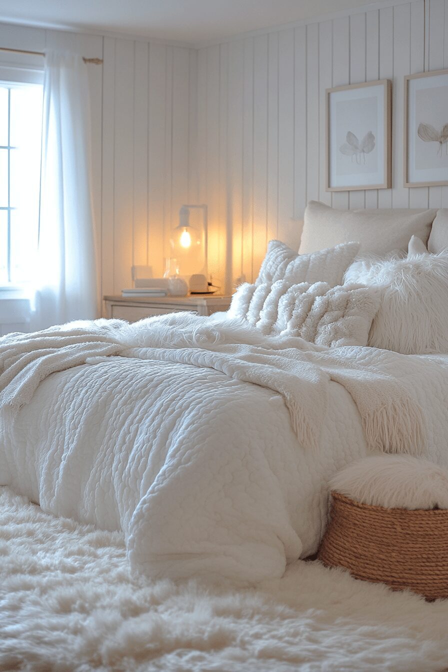 29 White Aesthetic Bedroom Ideas That Embrace Minimalist Beauty 17 white aesthetic bedroom