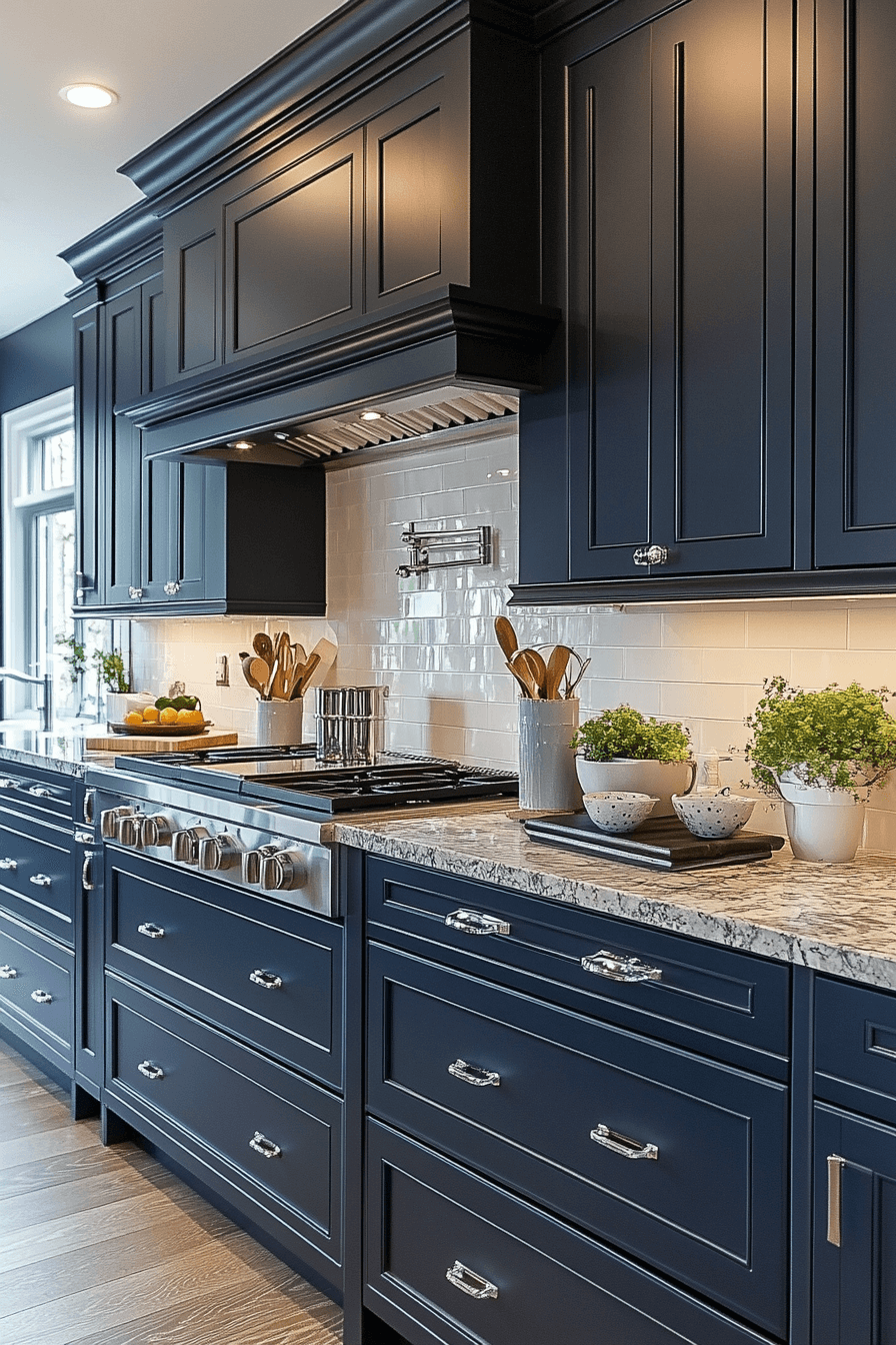 29 Navy Blue Kitchen Cabinets Ideas to Achieve a Sleek and Stylish Kitchen 18 navy blue kitchen cabinets