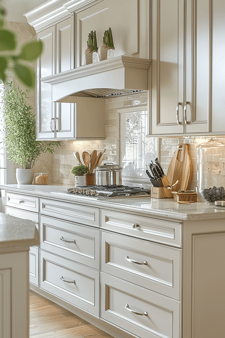 29 Off White Kitchen Cabinets Ideas to Make Your Kitchen Feel Larger and Lighter 18 off white kitchen cabinets