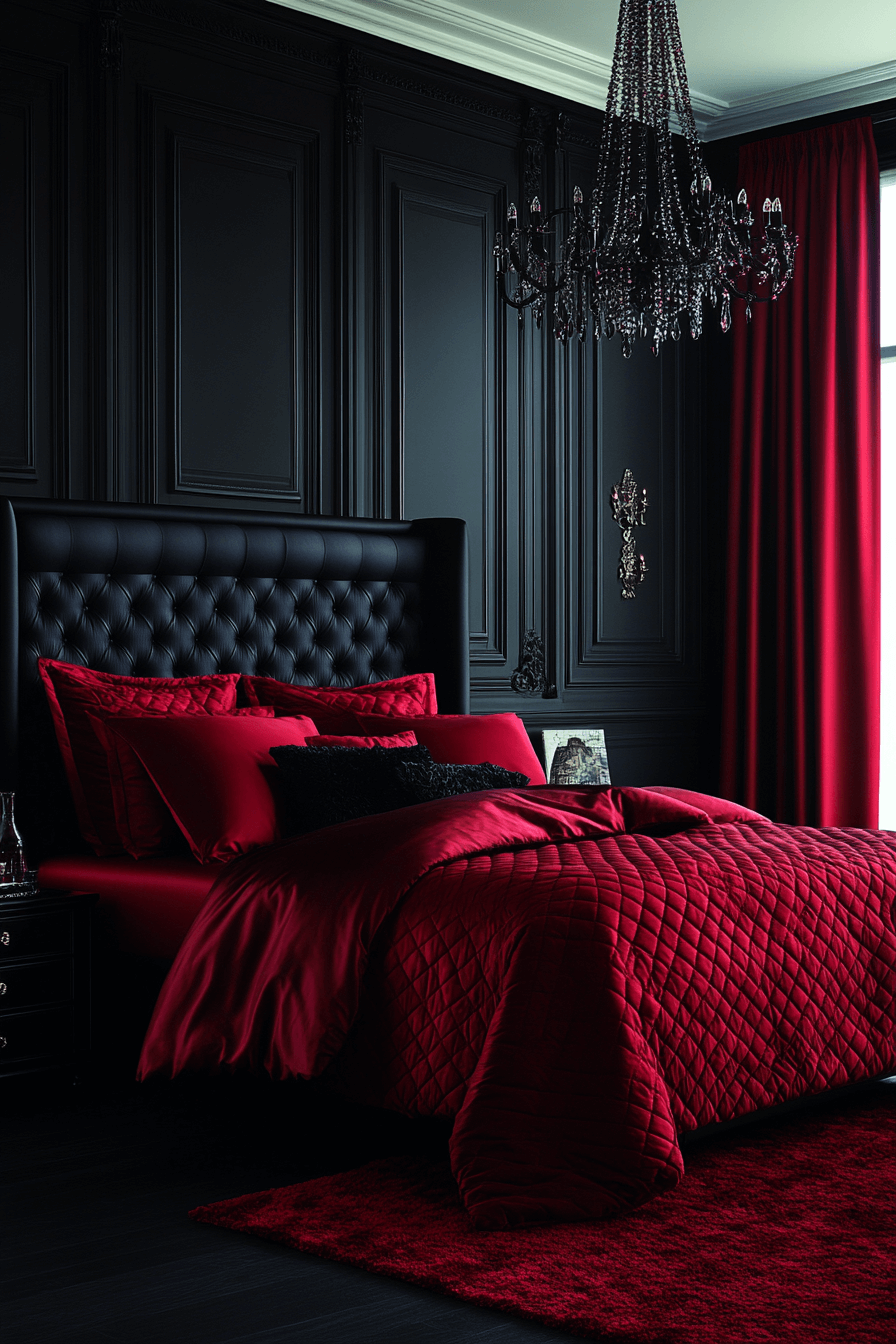 29 Red and Black Bedroom Ideas for a Perfect Blend of Sophistication and Comfort 18 Red and black bedroom ideas