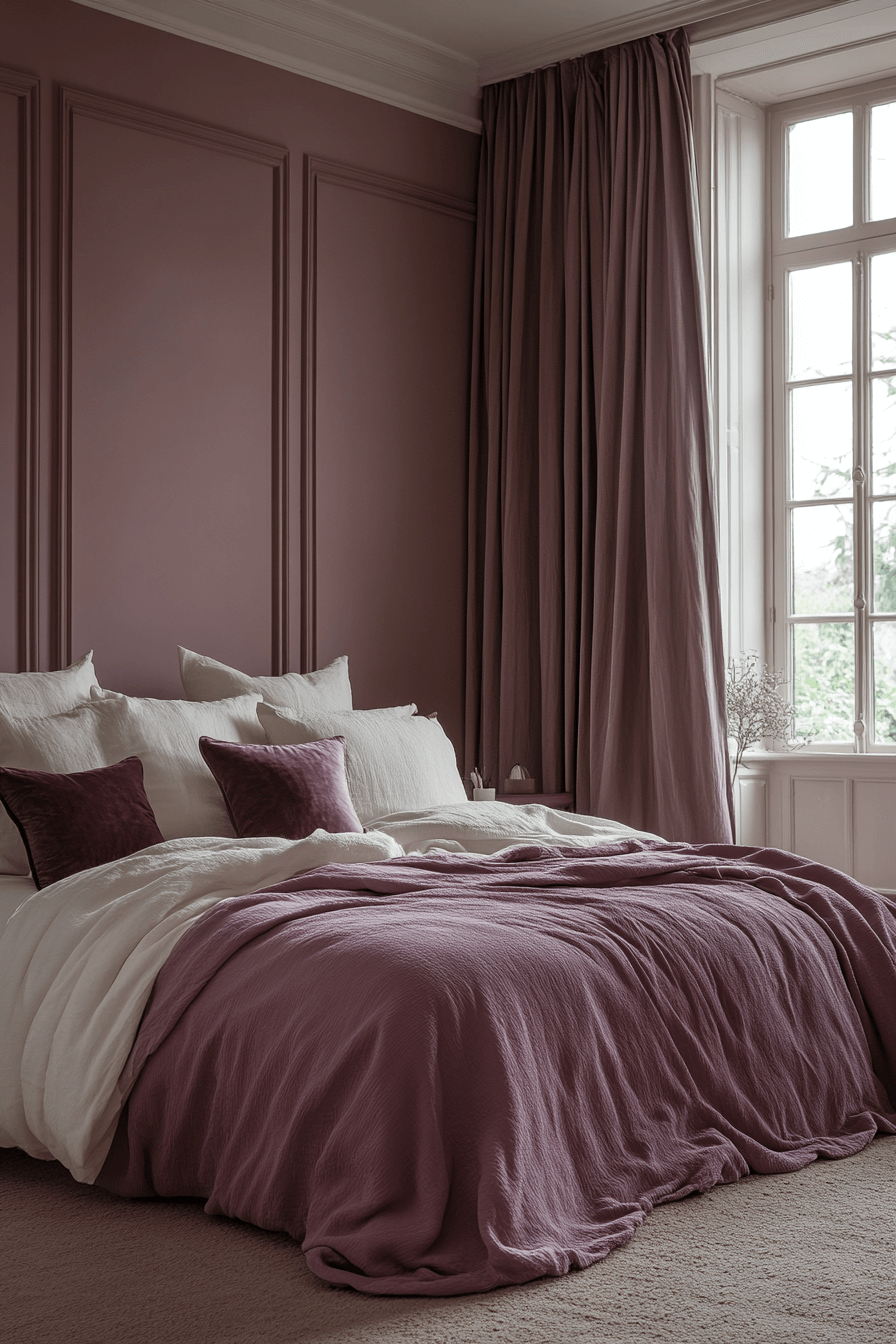 29 Purple Earthy Bedroom Ideas to Blend Rich Tones with Natural Comfort 18 Purple Earthy Bedroom