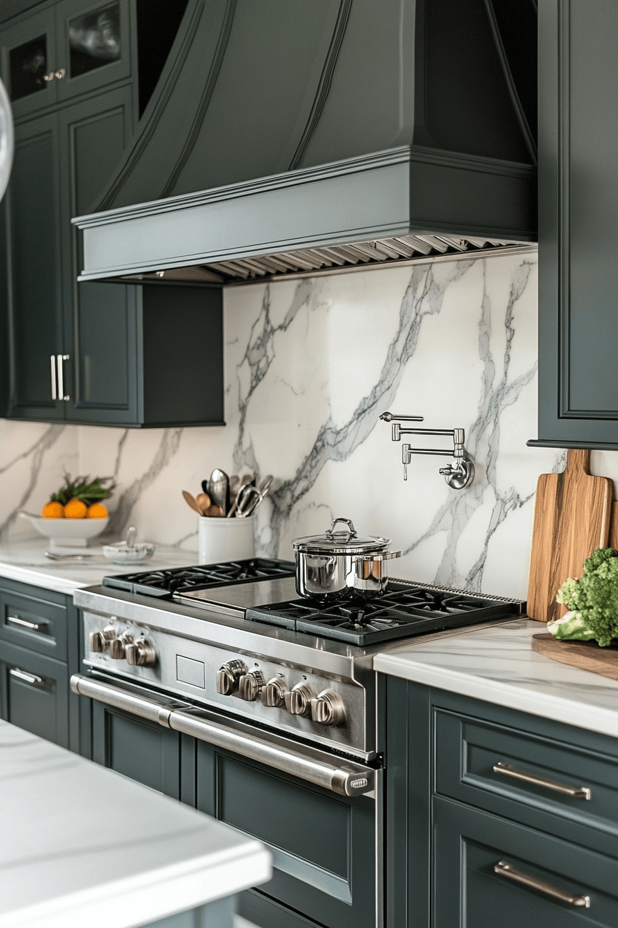 29 Dark Green Kitchen Cabinets Designs to Infuse Rich Color and Comfort 19 dark green kitchen cabinets