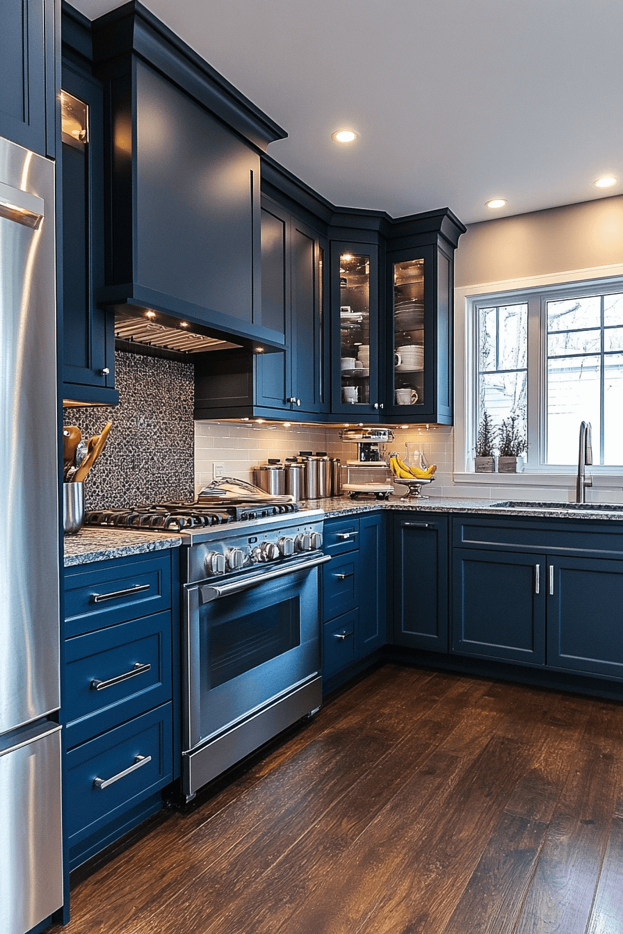 29 Navy Blue Kitchen Cabinets Ideas to Achieve a Sleek and Stylish Kitchen 19 navy blue kitchen cabinets