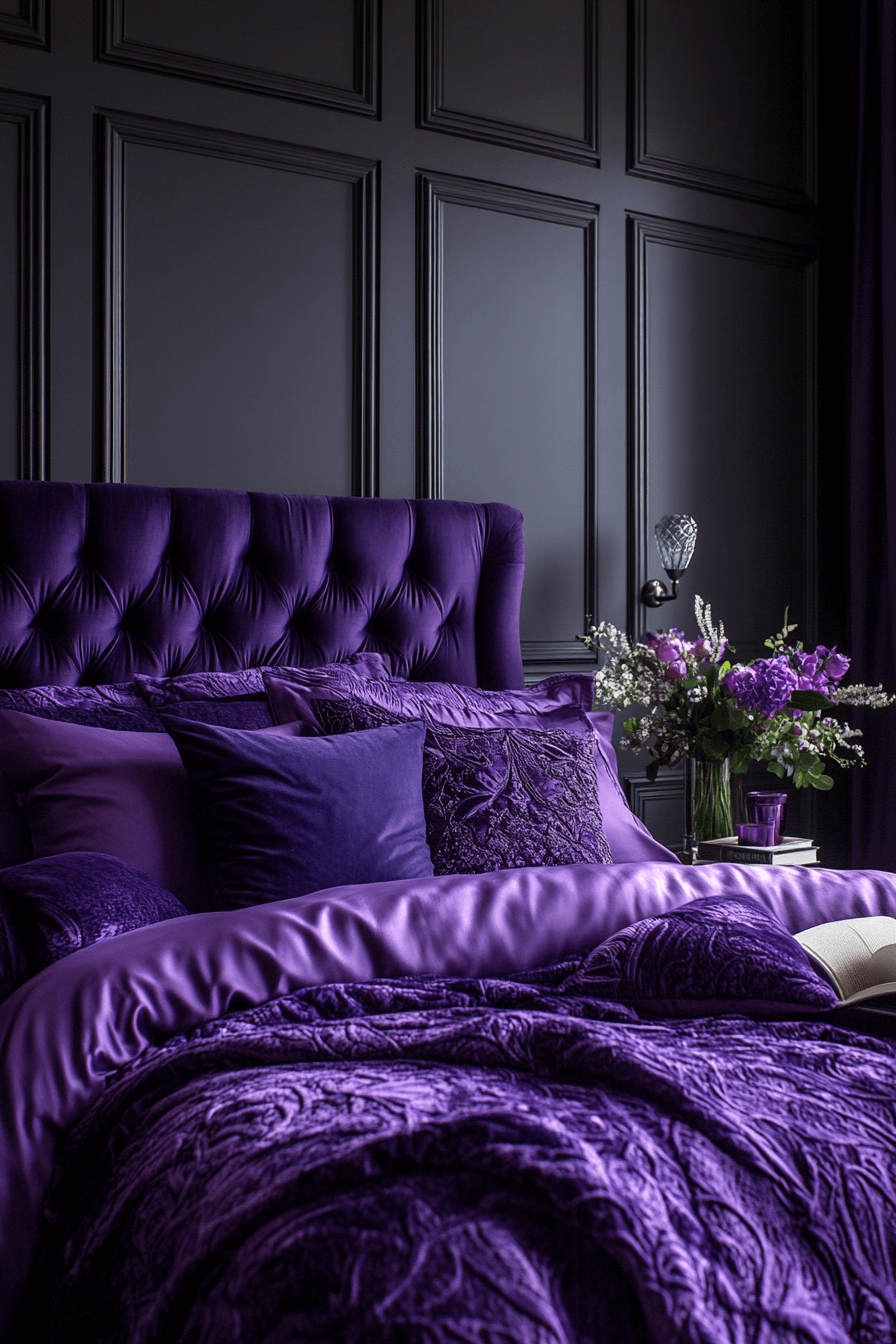 29 Purple Earthy Bedroom Ideas to Blend Rich Tones with Natural Comfort 19 Purple Earthy Bedroom