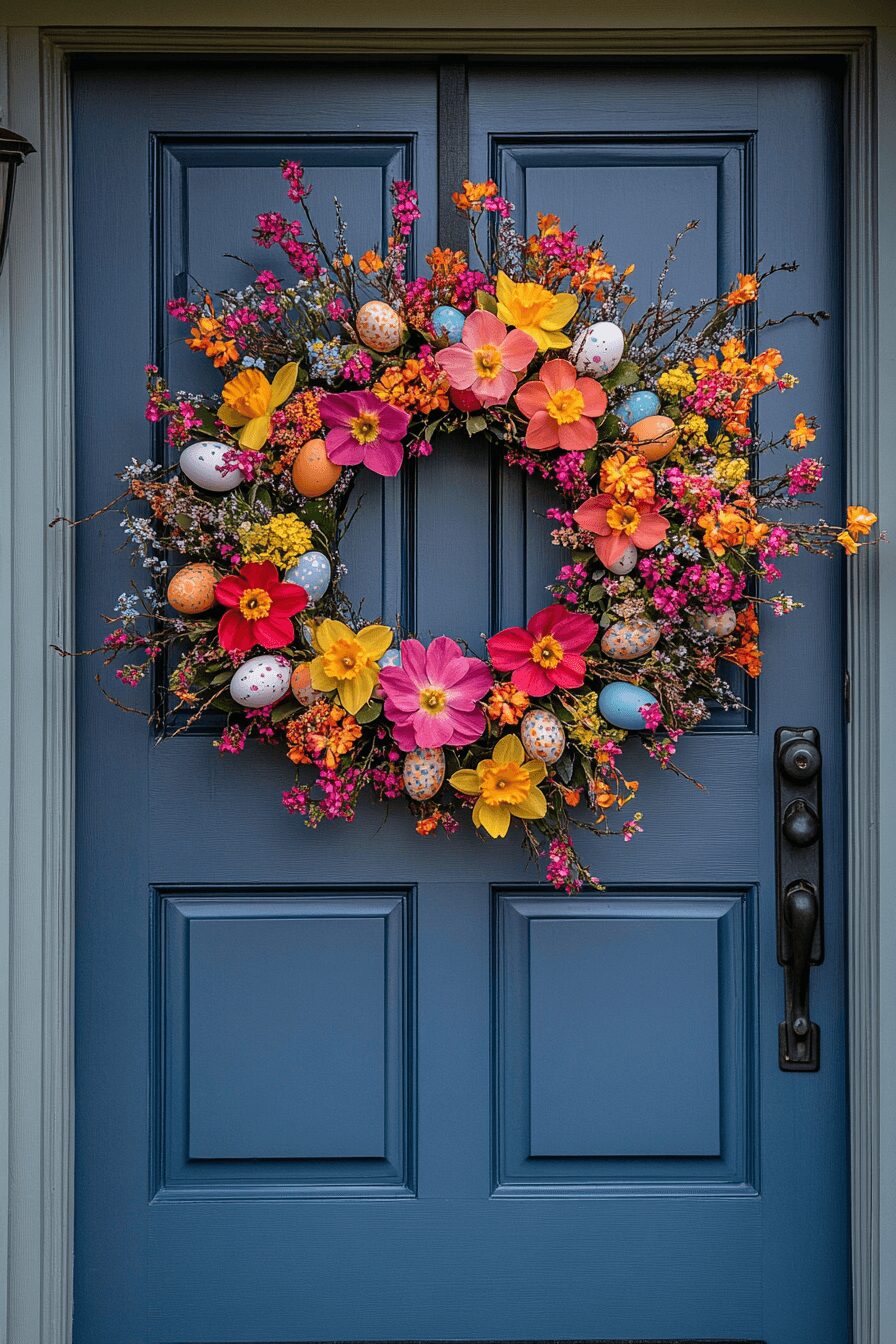 29 Easter Wreaths for Front Door Ideas for a Fresh and Colorful Look 2 easter wreaths for front door