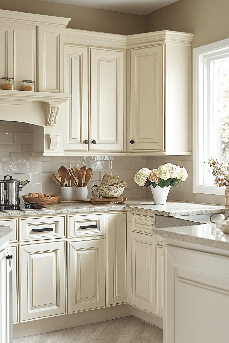 29 Off White Kitchen Cabinets Ideas to Make Your Kitchen Feel Larger and Lighter 20 off white kitchen cabinets