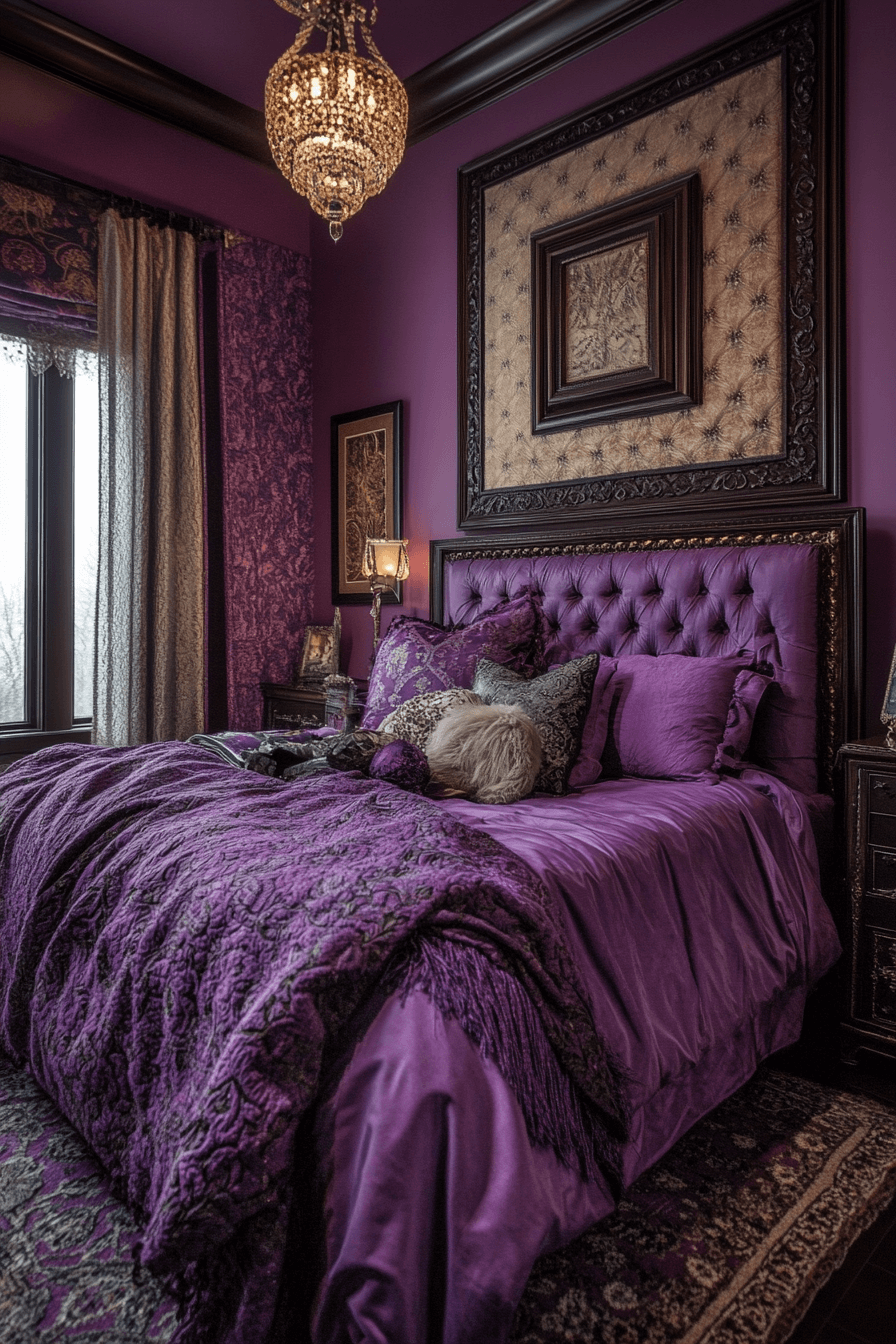 29 Purple Earthy Bedroom Ideas to Blend Rich Tones with Natural Comfort 20 Purple Earthy Bedroom