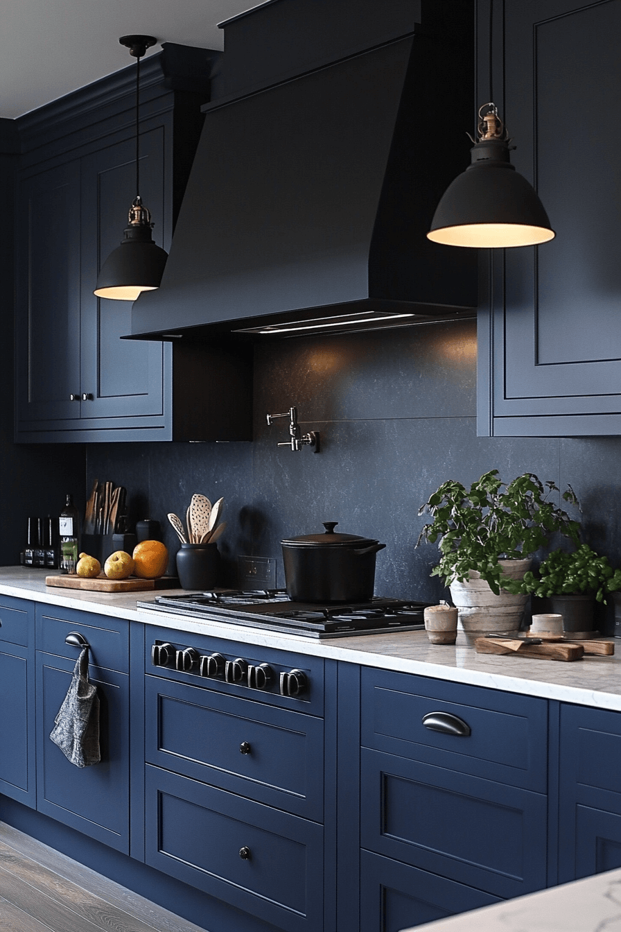 29 Navy Blue Kitchen Cabinets Ideas to Achieve a Sleek and Stylish Kitchen 20 navy blue kitchen cabinets