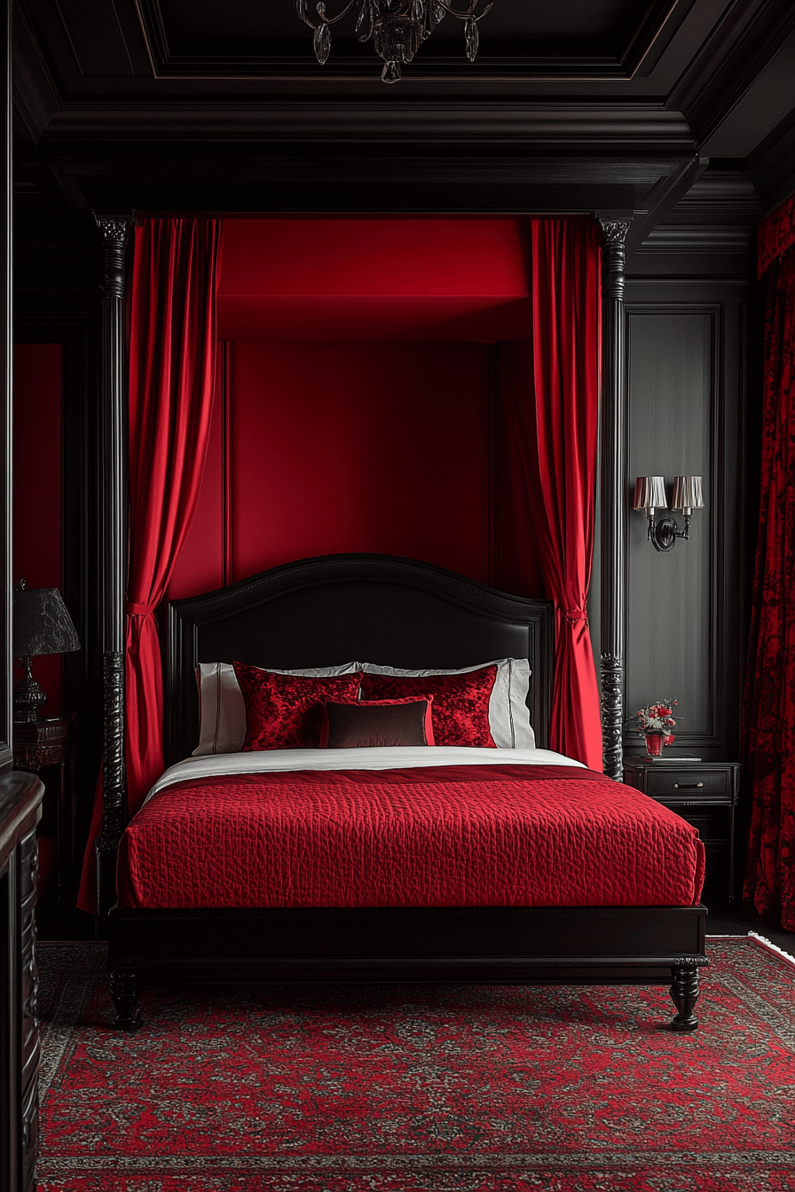 29 Red and Black Bedroom Ideas for a Perfect Blend of Sophistication and Comfort 21 Red and black bedroom ideas