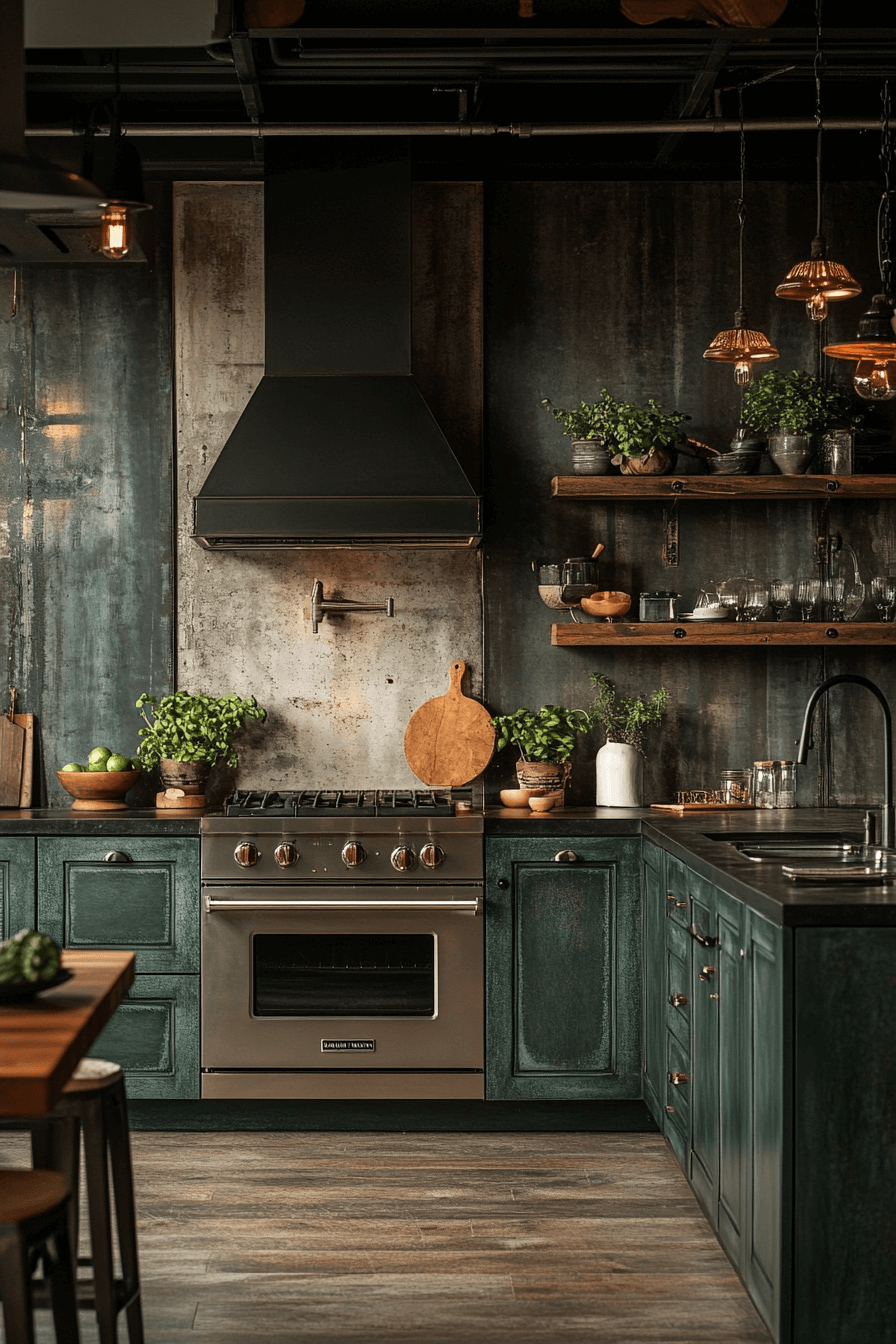 29 Dark Green Kitchen Cabinets Designs to Infuse Rich Color and Comfort 22 dark green kitchen cabinets