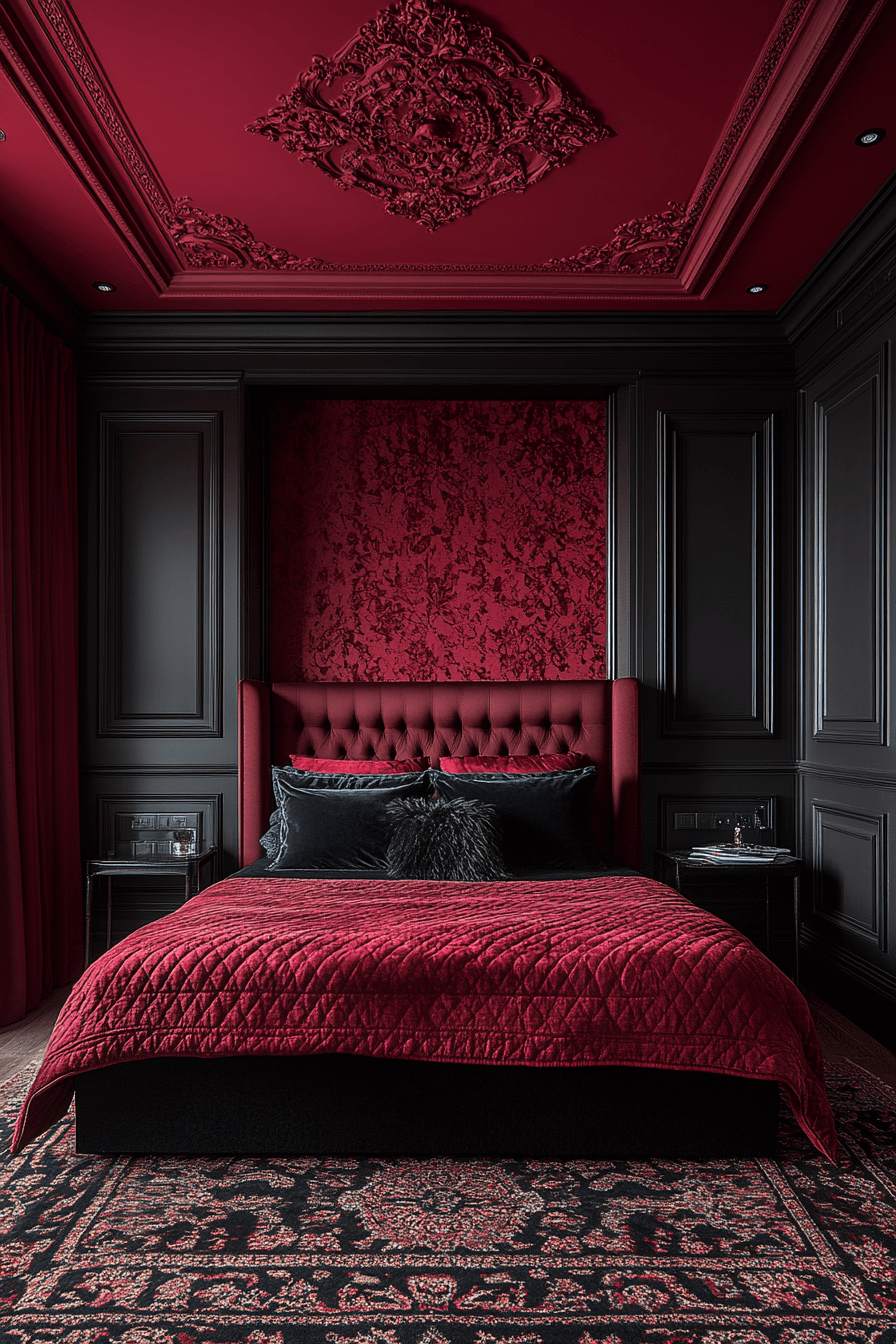 29 Red and Black Bedroom Ideas for a Perfect Blend of Sophistication and Comfort 22 Red and black bedroom ideas
