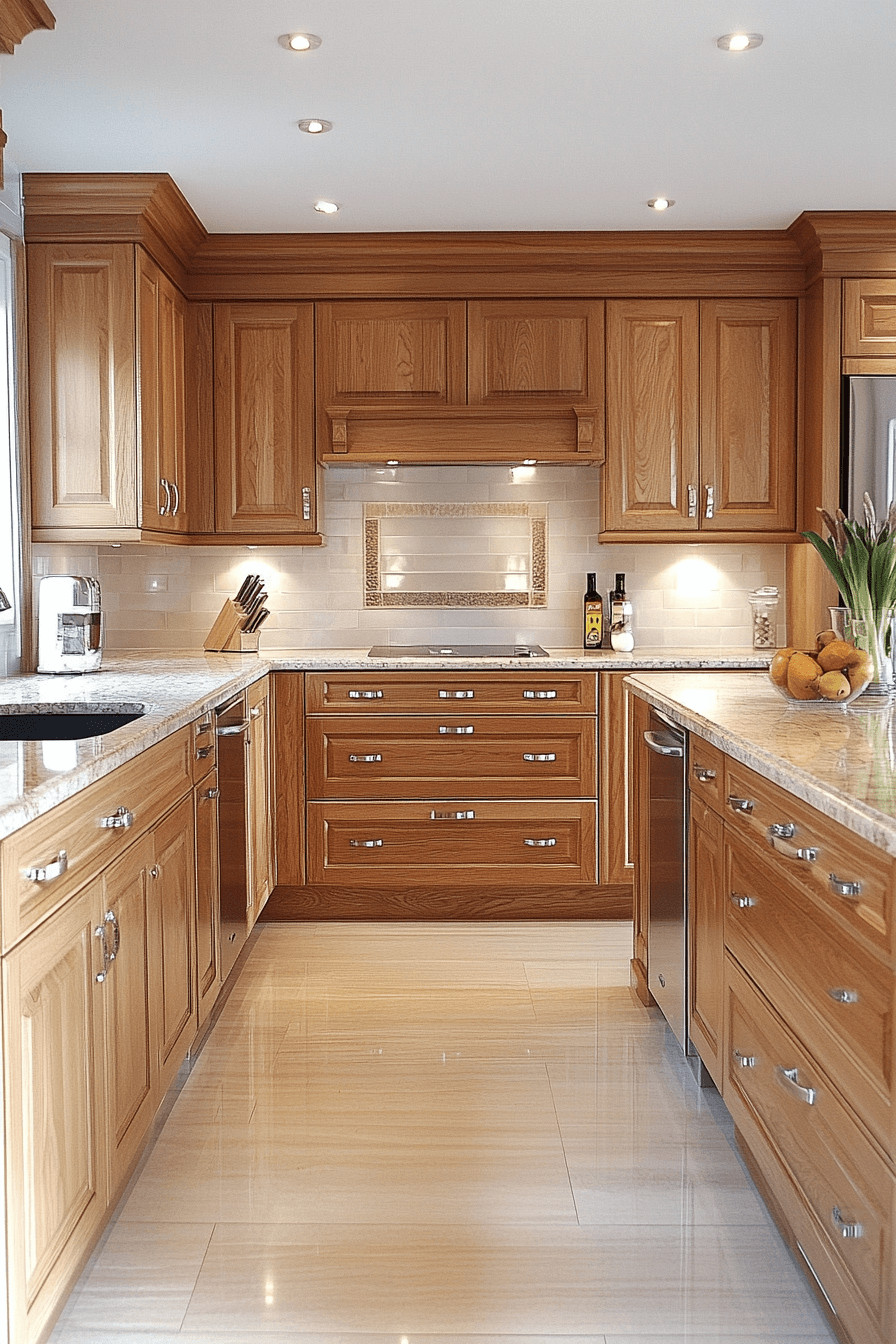 29 Honey Oak Kitchen Cabinets Designs to Make Your Kitchen Feel Cozy and Timeless 22 honey oak kitchen cabinets