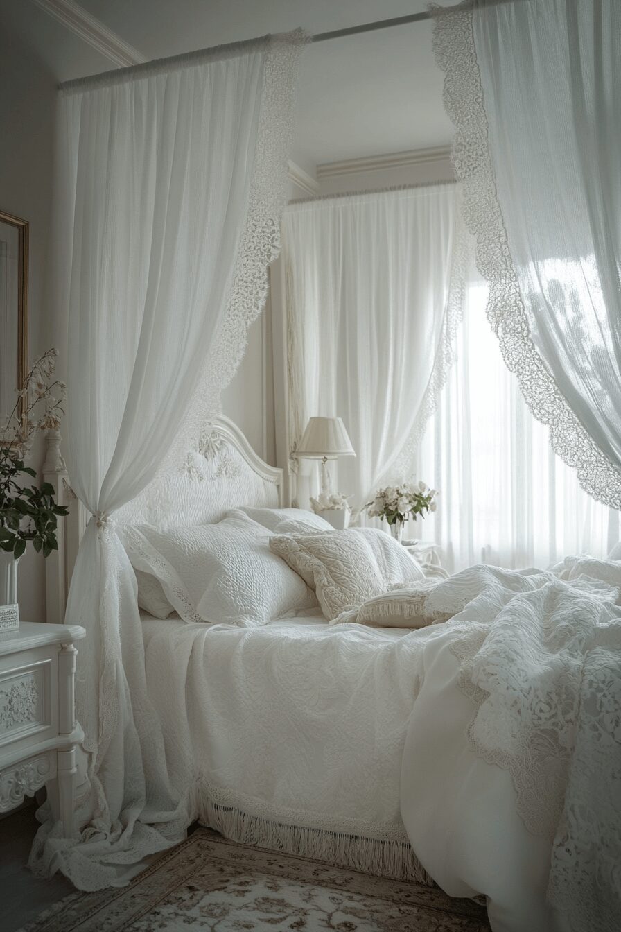 29 White Aesthetic Bedroom Ideas That Embrace Minimalist Beauty 24 white aesthetic bedroom