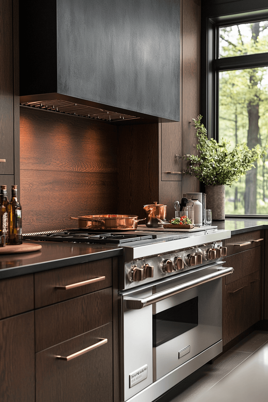 29 Dark Wood Kitchen Cabinets Designs to Make Your Kitchen Stand Out 24 dark wood kitchen cabinets