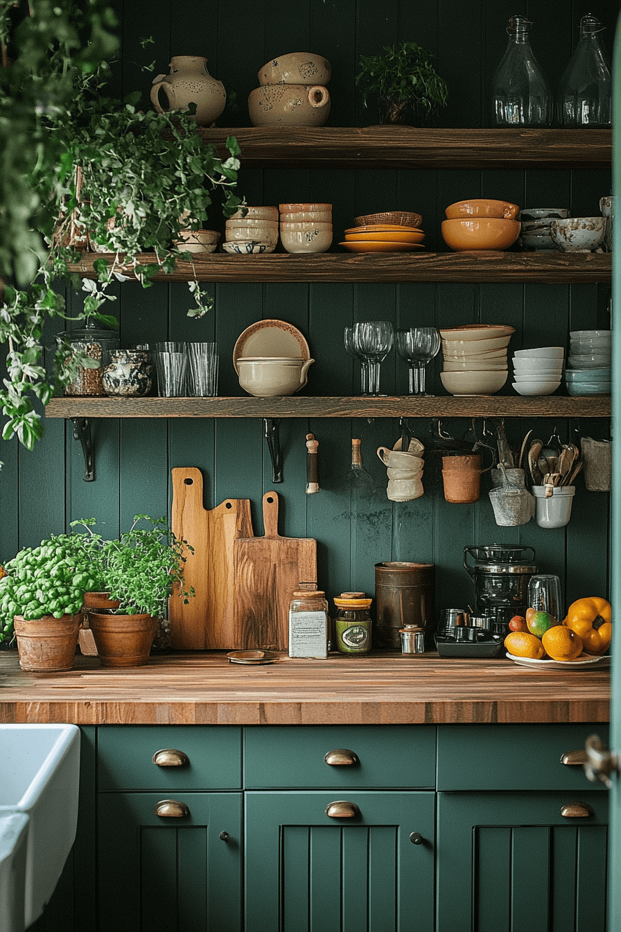 29 Dark Green Kitchen Cabinets Designs to Infuse Rich Color and Comfort 25 dark green kitchen cabinets