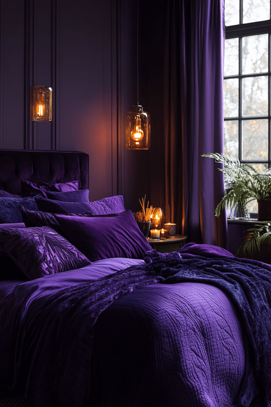 29 Purple Earthy Bedroom Ideas to Blend Rich Tones with Natural Comfort 25 Purple Earthy Bedroom