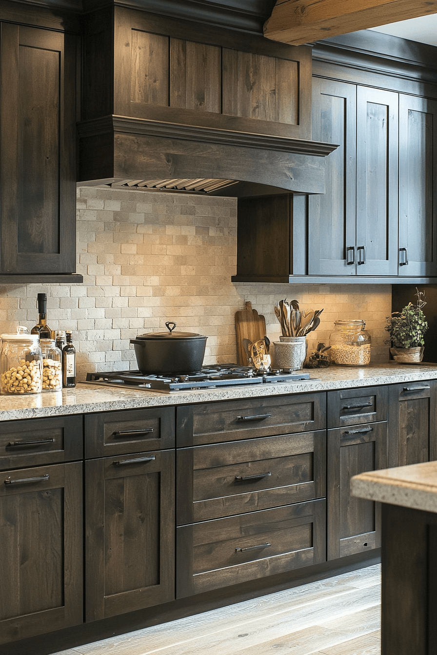 29 Dark Wood Kitchen Cabinets Designs to Make Your Kitchen Stand Out 26 dark wood kitchen cabinets