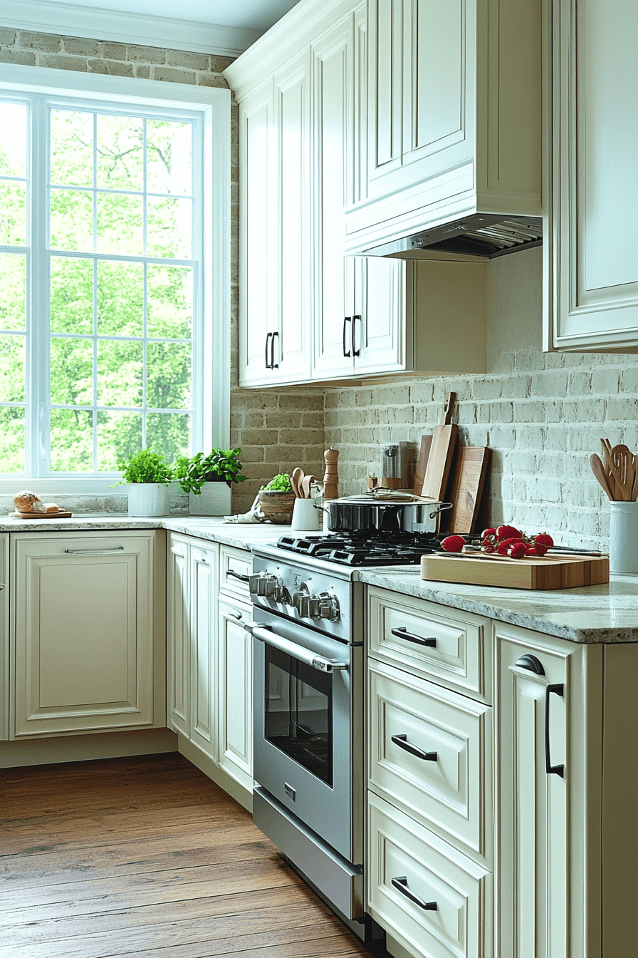 29 Off White Kitchen Cabinets Ideas to Make Your Kitchen Feel Larger and Lighter 26 off white kitchen cabinets