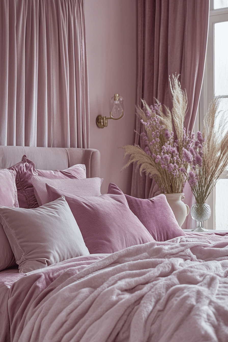 29 Purple Earthy Bedroom Ideas to Blend Rich Tones with Natural Comfort 26 Purple Earthy Bedroom