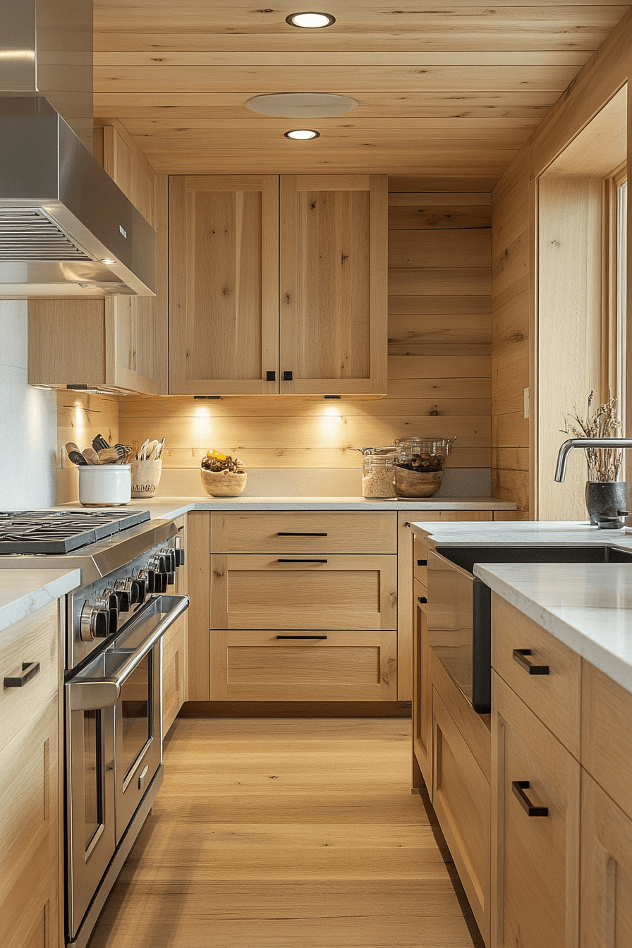 29 Natural Wood Kitchen Cabinets Inspirations to Bring Organic Beauty Into Your Home 27 natural wood kitchen cabinets