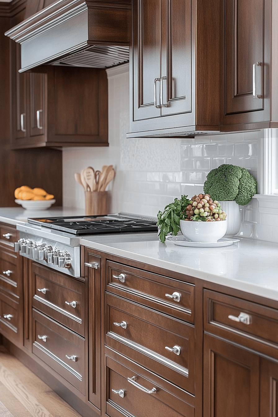 29 Dark Wood Kitchen Cabinets Designs to Make Your Kitchen Stand Out 27 dark wood kitchen cabinets