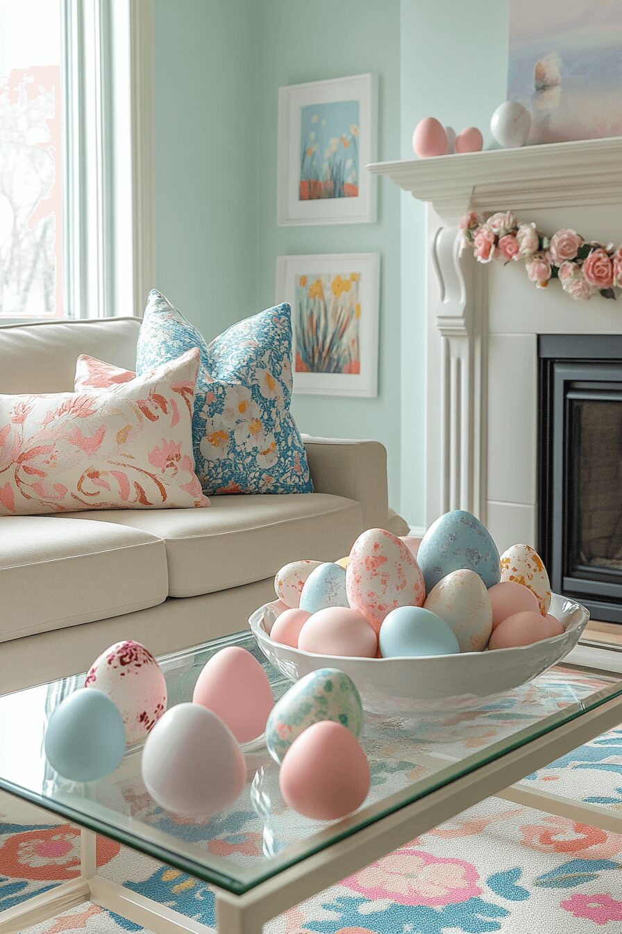 29 Easter Living Room Decor Ideas for a Colorful and Creative Vibe 28 easter living room decor