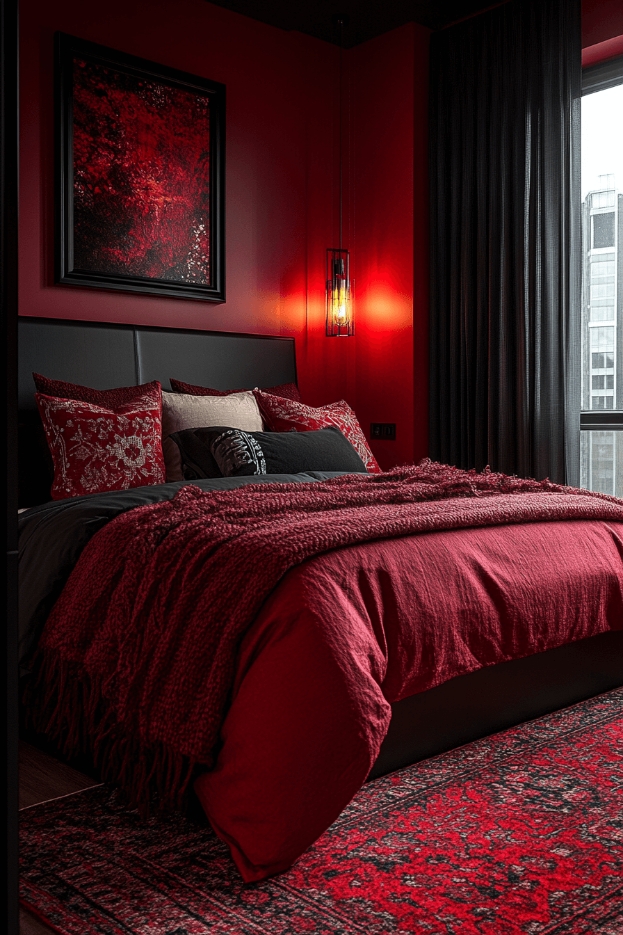 29 Red and Black Bedroom Ideas for a Perfect Blend of Sophistication and Comfort 29 Red and black bedroom ideas