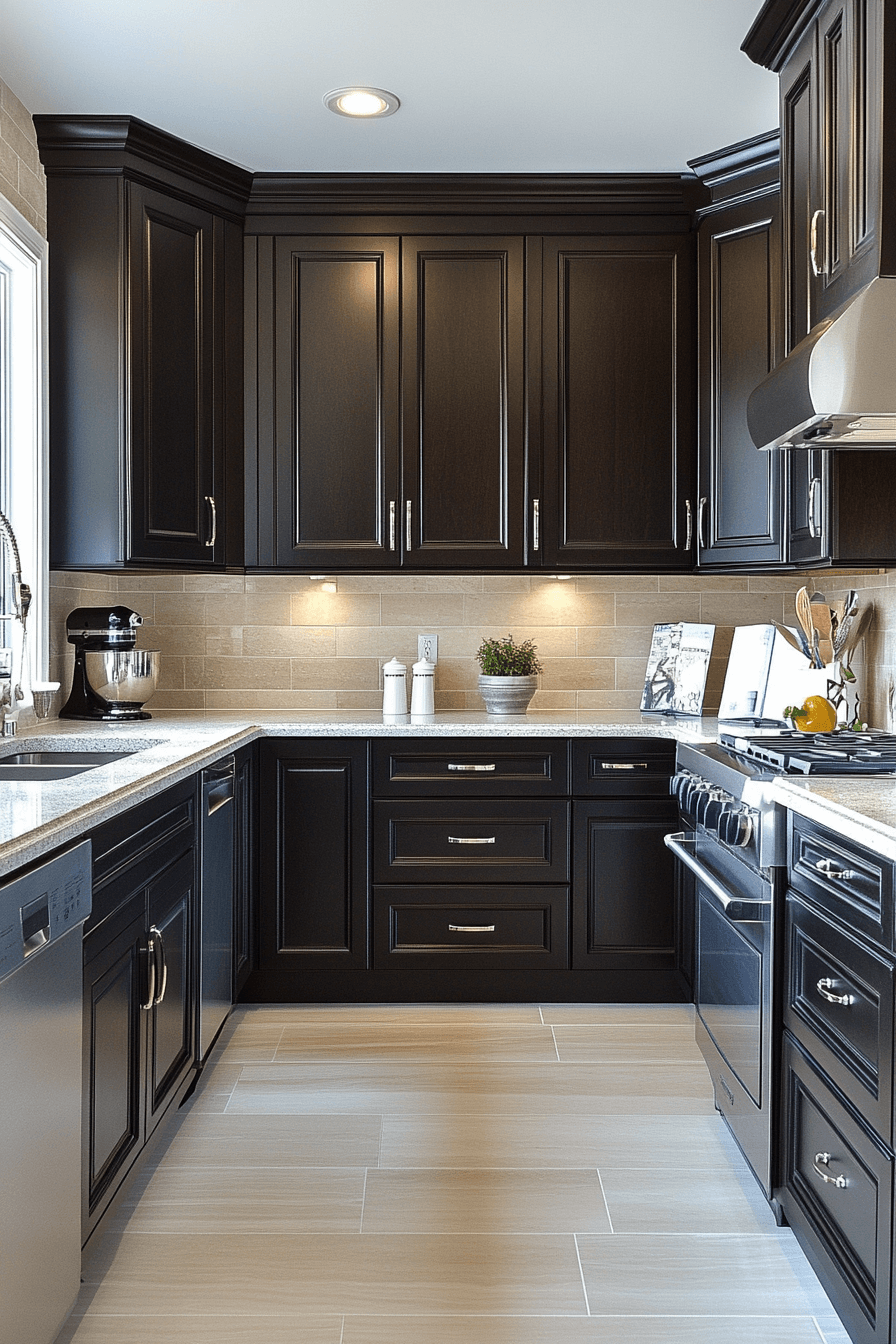 29 Dark Wood Kitchen Cabinets Designs to Make Your Kitchen Stand Out 3 dark wood kitchen cabinets
