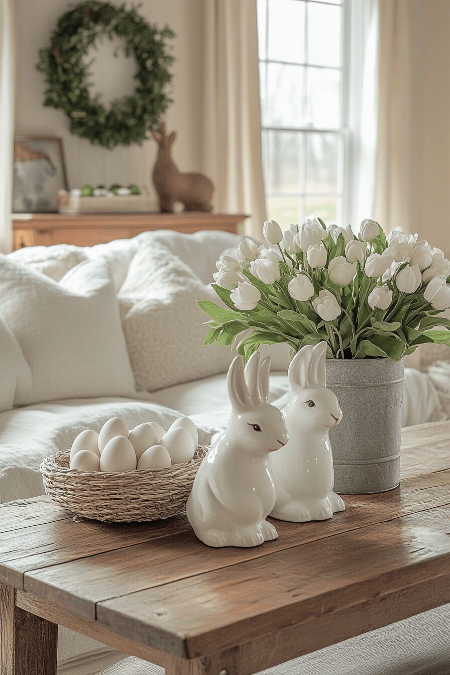 29 Easter Living Room Decor Ideas for a Colorful and Creative Vibe 3 easter living room decor