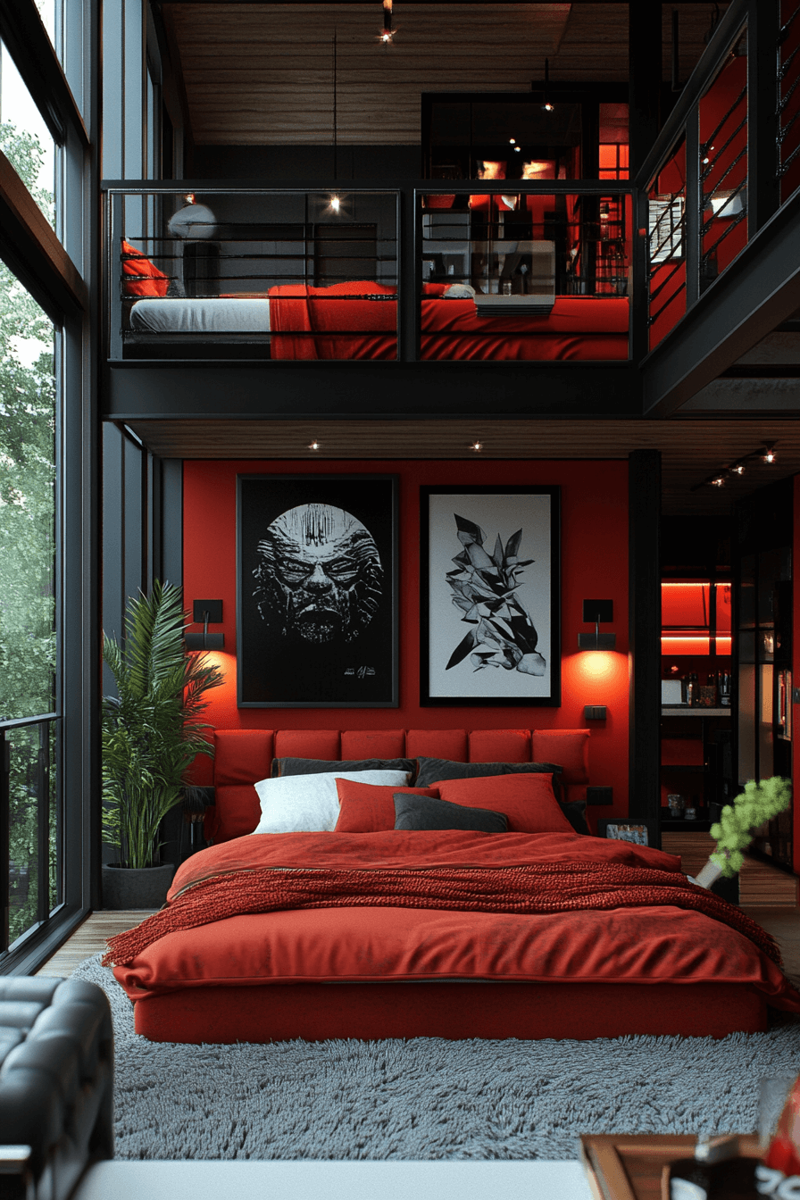 29 Red and Black Bedroom Ideas for a Perfect Blend of Sophistication and Comfort 3 Red and black bedroom ideas