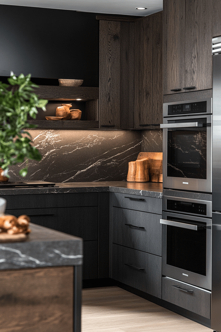 29 Dark Wood Kitchen Cabinets Designs to Make Your Kitchen Stand Out 4 dark wood kitchen cabinets