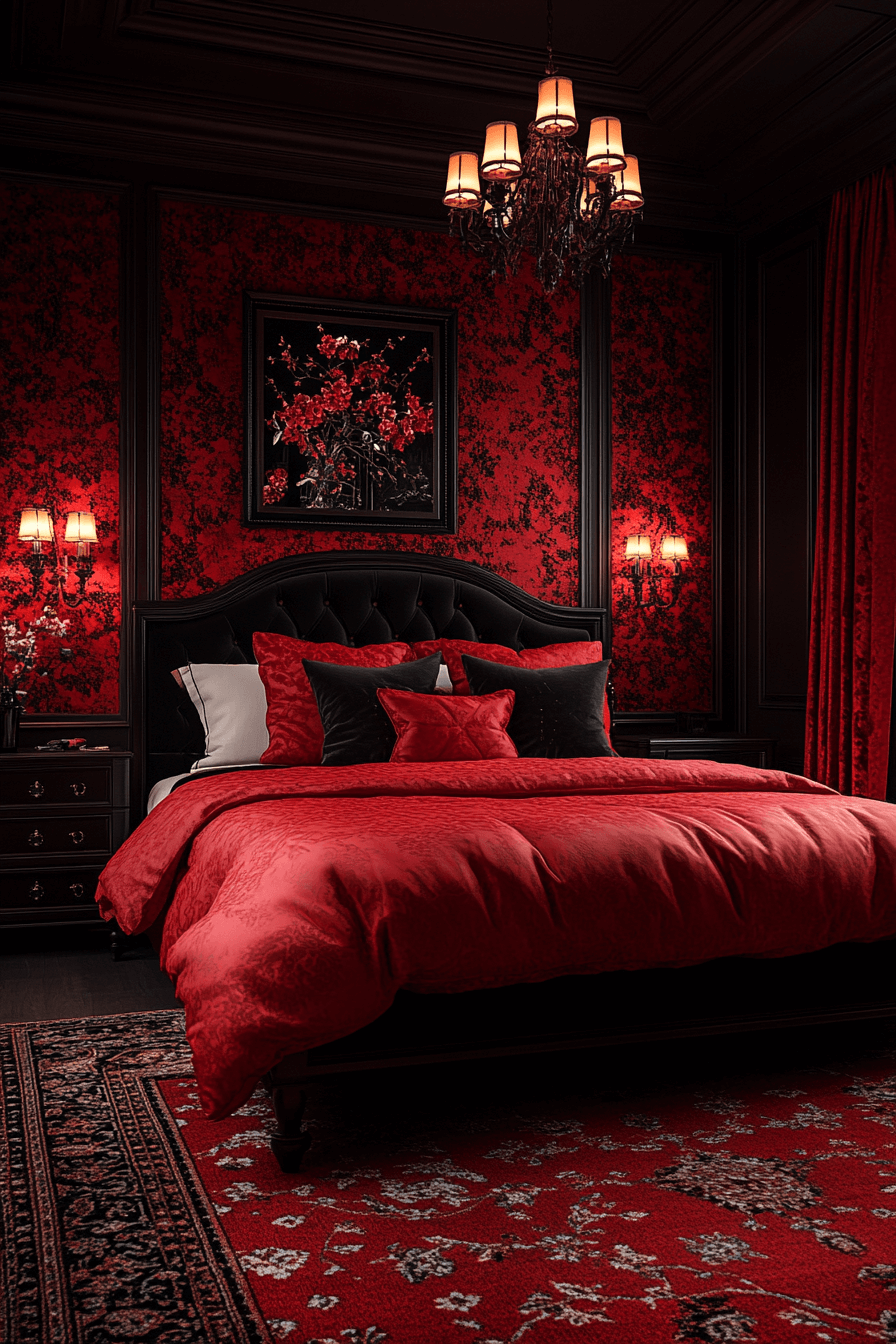 29 Red and Black Bedroom Ideas for a Perfect Blend of Sophistication and Comfort 4 Red and black bedroom ideas