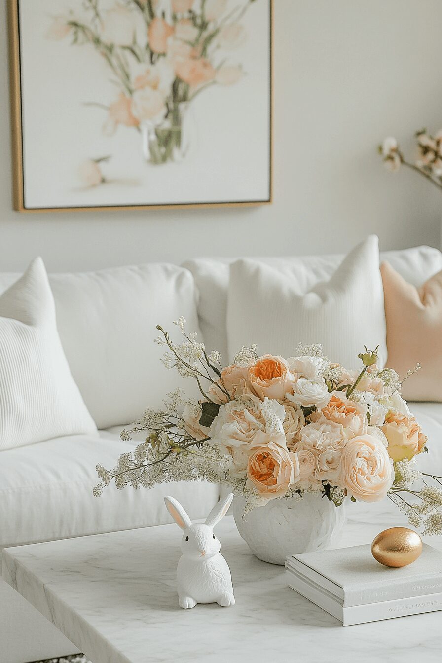 29 Easter Living Room Decor Ideas for a Colorful and Creative Vibe 4 easter living room decor