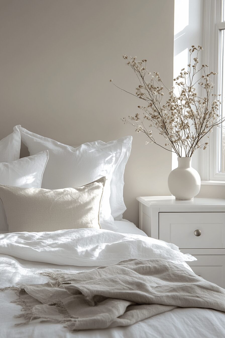 29 White Aesthetic Bedroom Ideas That Embrace Minimalist Beauty 4 white aesthetic bedroom