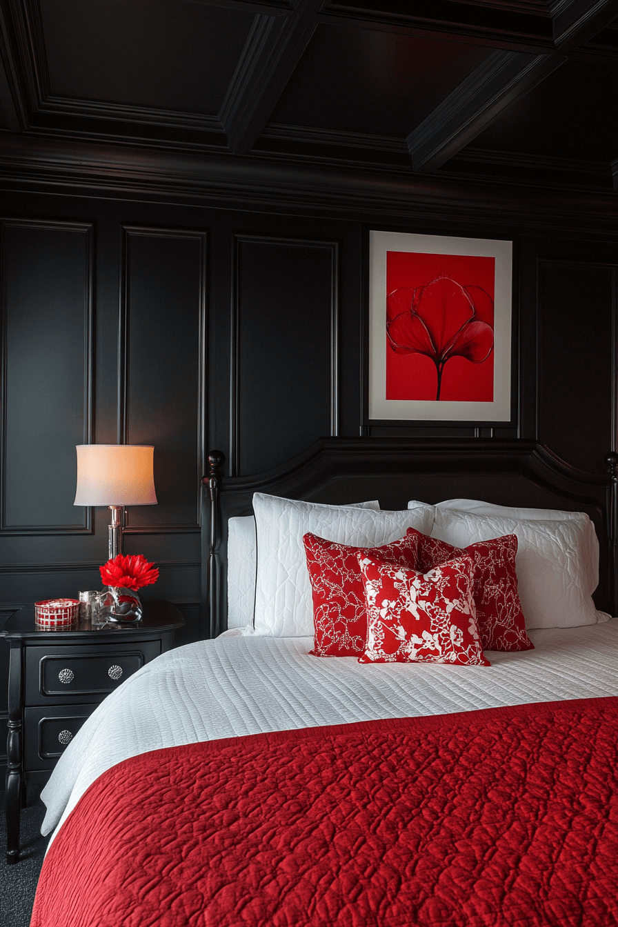 29 Red and Black Bedroom Ideas for a Perfect Blend of Sophistication and Comfort 6 Red and black bedroom ideas